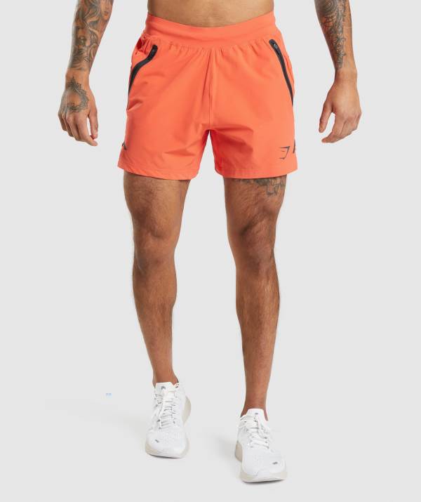 Panske Šortky Gymshark Apex 5" Perform Oranžové | PT0498731